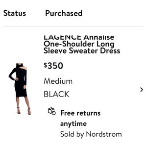 Black sweater dress one shoulder lagence